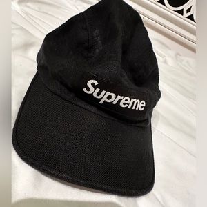 Supreme Washed Linen Camp Cap Black Size M/L